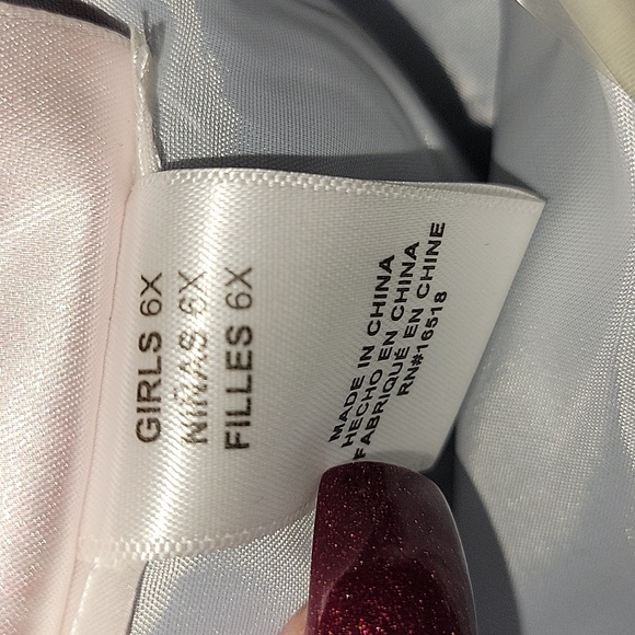 Girls Size 6X Denim color beautiful dress worn once like new - Picture 4 of 5